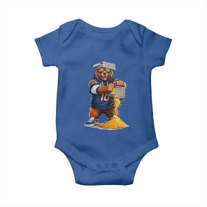 Savage Bear Grating Cheese Graphic Baby Onesie Funny Rivalry Football Fans TS02 Royal Blue Print Your Wear