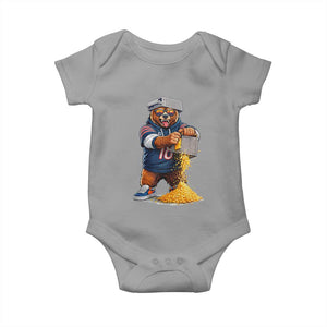 Savage Bear Grating Cheese Graphic Baby Onesie Funny Rivalry Football Fans TS02 Sport Gray Print Your Wear