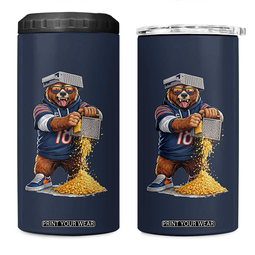 Savage Bear Grating Cheese Graphic 4 in 1 Can Cooler Tumbler Funny Rivalry Football Fans TS02 One Size: 16 oz Navy Print Your Wear
