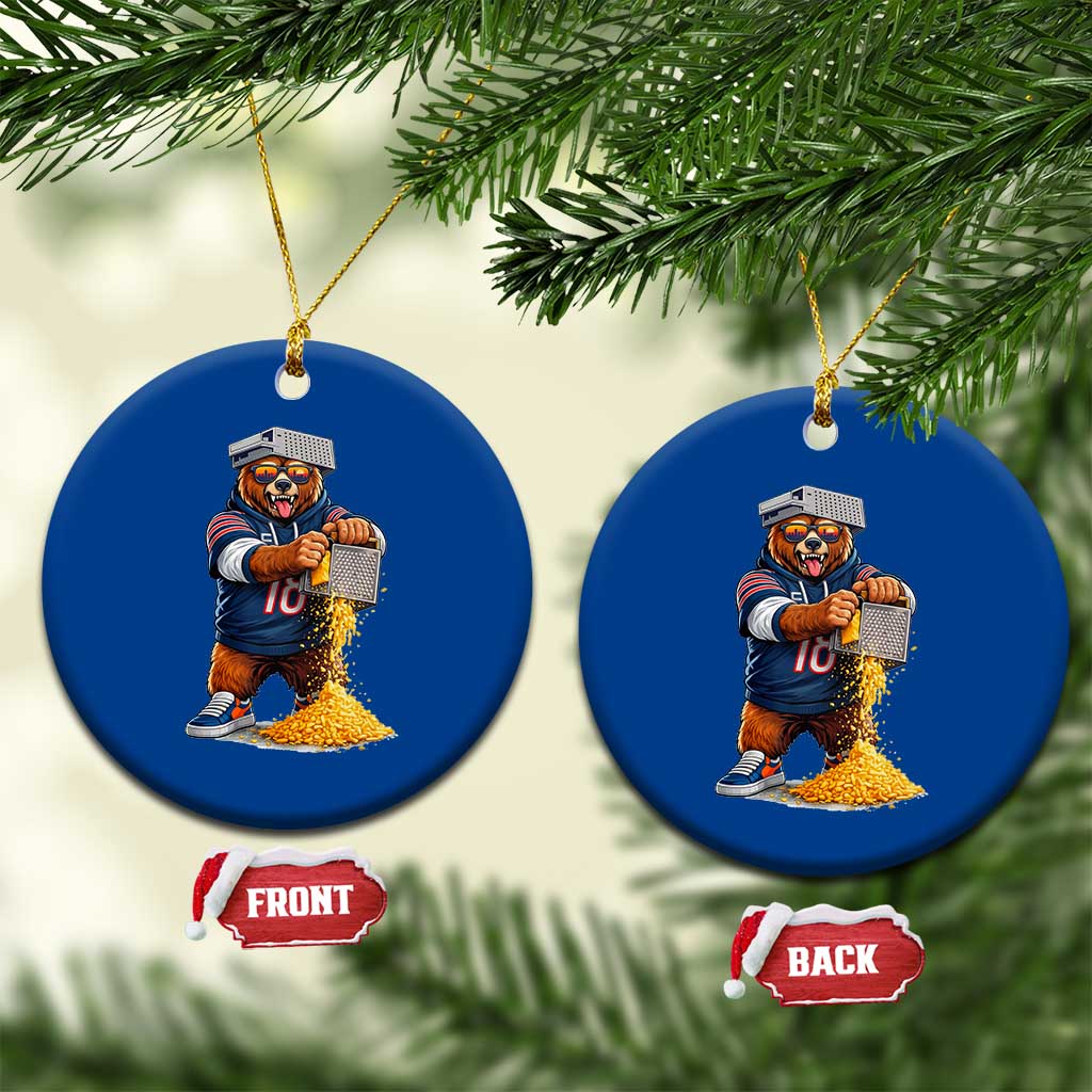 Savage Bear Grating Cheese Graphic Ceramic Ornament Funny Rivalry Football Fans TS02 1pc Blue Print Your Wear