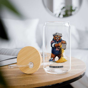 Savage Bear Grating Cheese Graphic Glass Can Funny Rivalry Football Fans TS02 Print Your Wear