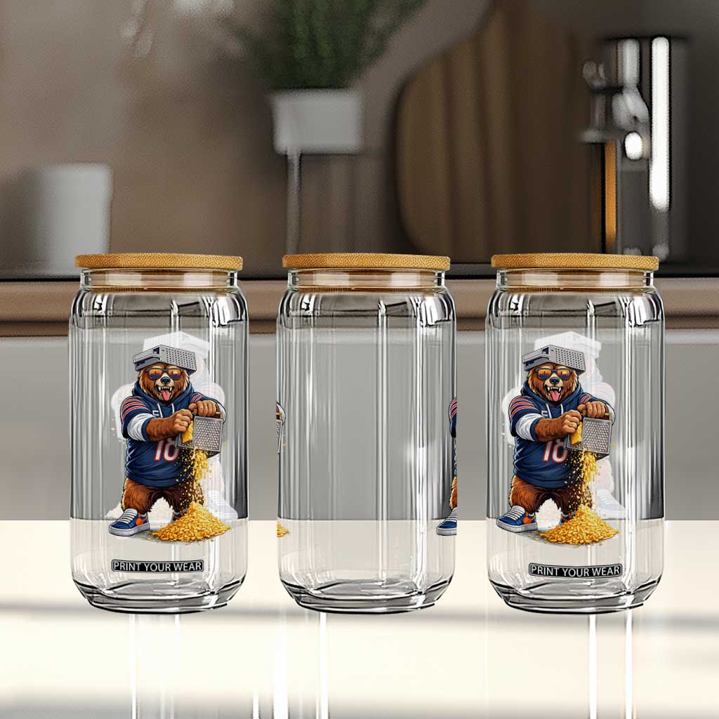 Savage Bear Grating Cheese Graphic Glass Can Funny Rivalry Football Fans TS02 Print Your Wear