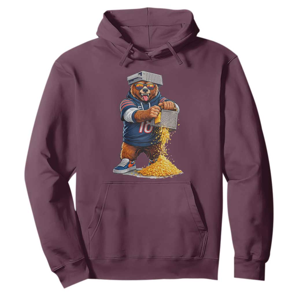 Savage Bear Grating Cheese Graphic Hoodie Funny Rivalry Football Fans TS02 Maroon Print Your Wear