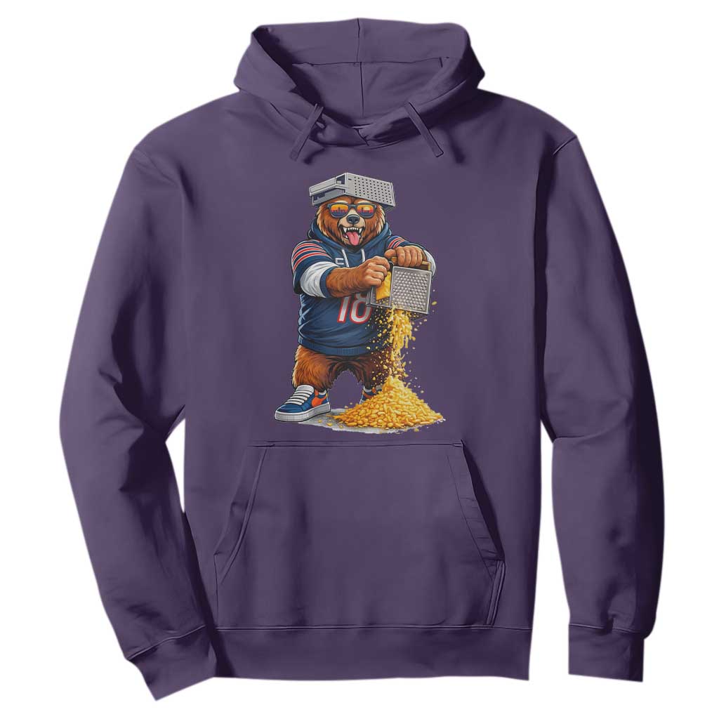 Savage Bear Grating Cheese Graphic Hoodie Funny Rivalry Football Fans TS02 Purple Print Your Wear