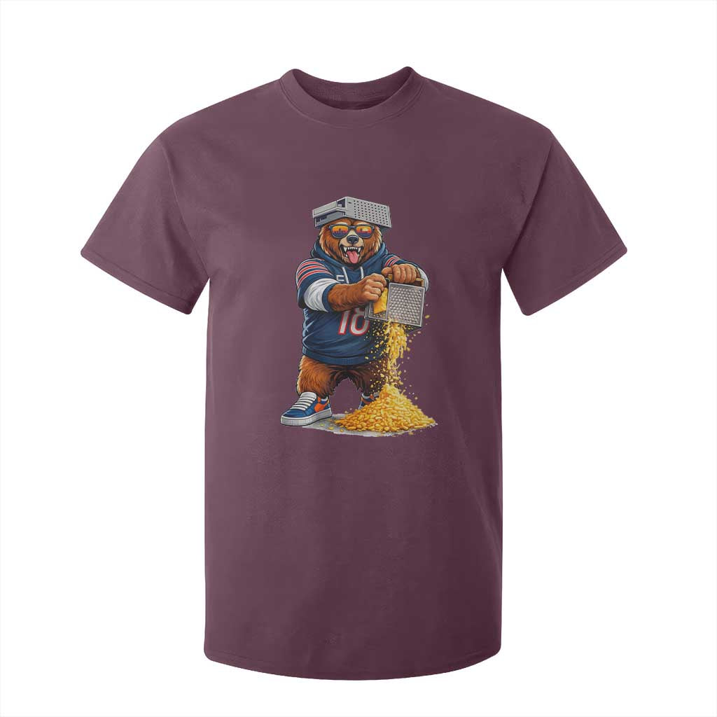 Savage Bear Grating Cheese Graphic T Shirt For Kid Funny Rivalry Football Fans TS02 Maroon Print Your Wear