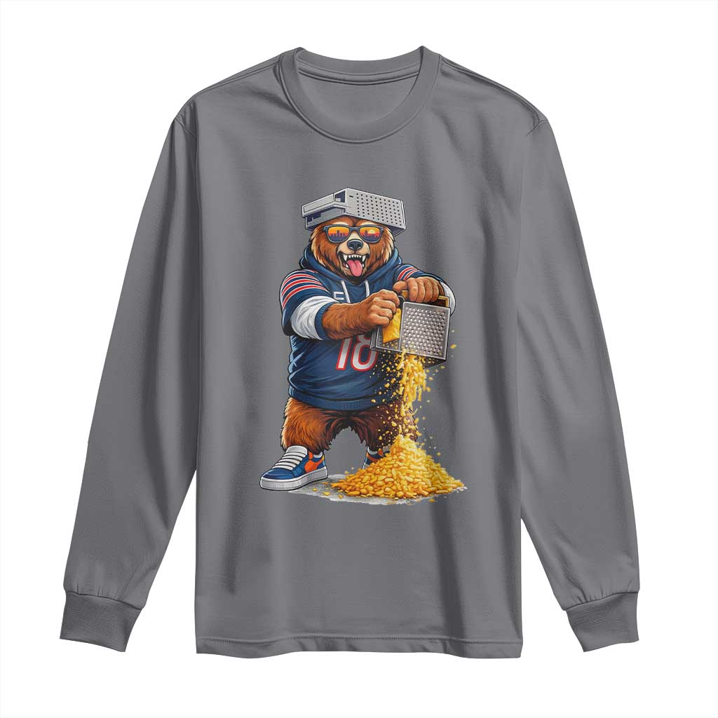 Savage Bear Grating Cheese Graphic Long Sleeve Shirt Funny Rivalry Football Fans TS02 Charcoal Print Your Wear