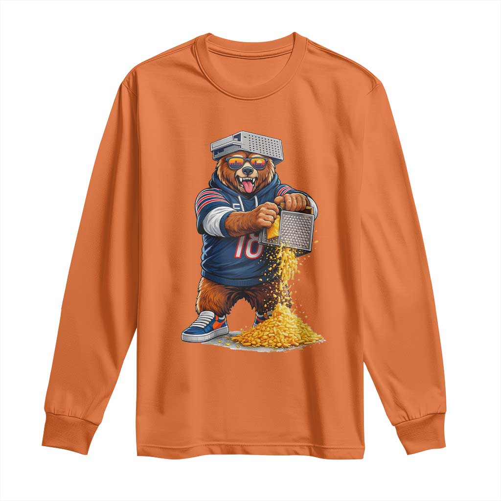 Savage Bear Grating Cheese Graphic Long Sleeve Shirt Funny Rivalry Football Fans TS02 Orange Print Your Wear