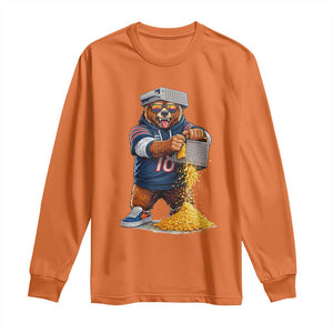 Savage Bear Grating Cheese Graphic Long Sleeve Shirt Funny Rivalry Football Fans TS02 Orange Print Your Wear