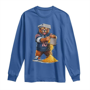 Savage Bear Grating Cheese Graphic Long Sleeve Shirt Funny Rivalry Football Fans TS02 Royal Blue Print Your Wear
