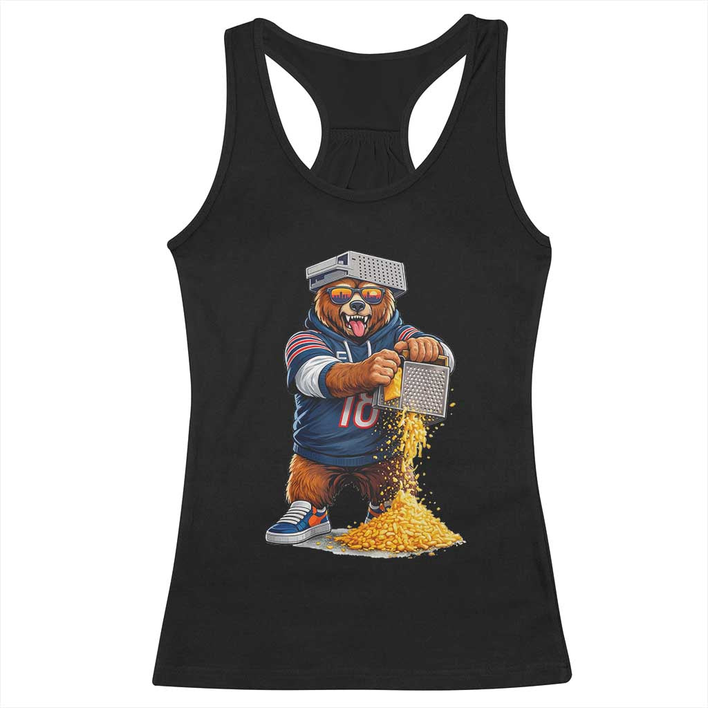 Savage Bear Grating Cheese Graphic Racerback Tank Top Funny Rivalry Football Fans TS02 Black Print Your Wear