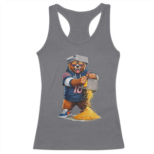 Savage Bear Grating Cheese Graphic Racerback Tank Top Funny Rivalry Football Fans TS02 Charcoal Print Your Wear