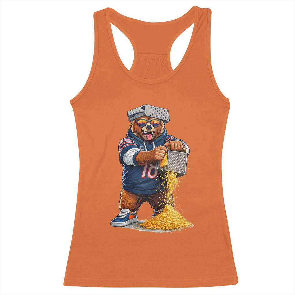 Savage Bear Grating Cheese Graphic Racerback Tank Top Funny Rivalry Football Fans TS02 Orange Print Your Wear