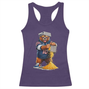 Savage Bear Grating Cheese Graphic Racerback Tank Top Funny Rivalry Football Fans TS02 Purple Print Your Wear