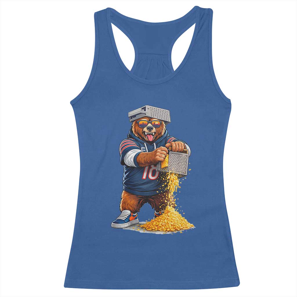 Savage Bear Grating Cheese Graphic Racerback Tank Top Funny Rivalry Football Fans TS02 Royal Blue Print Your Wear