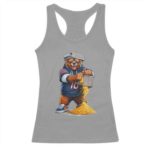 Savage Bear Grating Cheese Graphic Racerback Tank Top Funny Rivalry Football Fans TS02 Sport Gray Print Your Wear