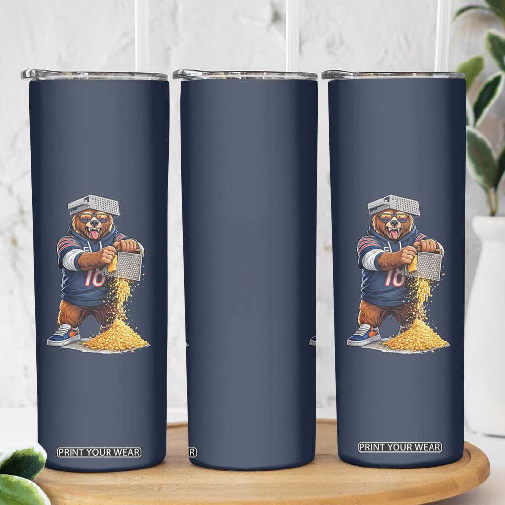 Savage Bear Grating Cheese Graphic Skinny Tumbler Funny Rivalry Football Fans TS02 Print Your Wear