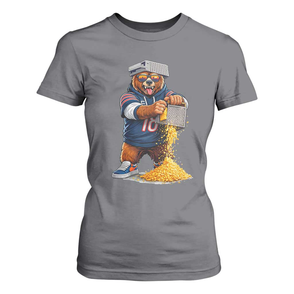 Savage Bear Grating Cheese Graphic T Shirt For Women Funny Rivalry Football Fans TS02 Charcoal Print Your Wear