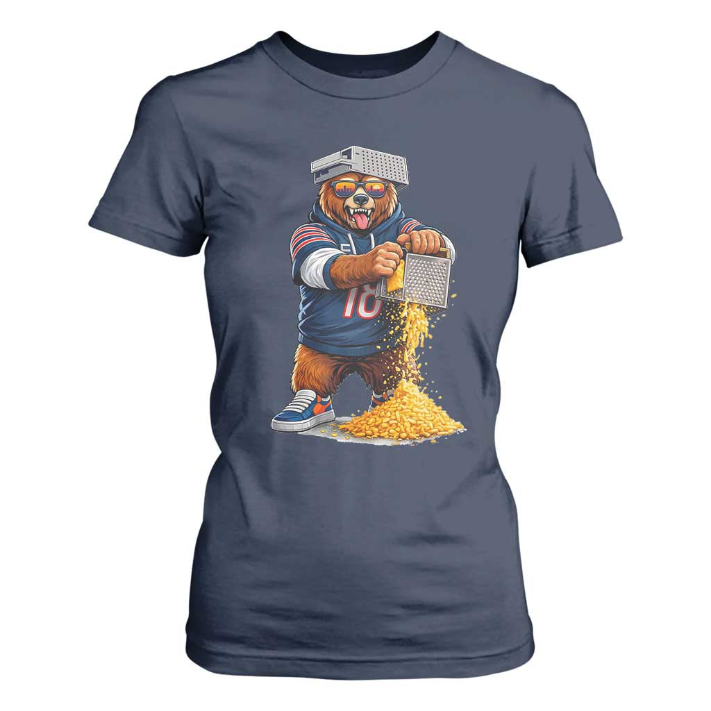 Savage Bear Grating Cheese Graphic T Shirt For Women Funny Rivalry Football Fans TS02 Navy Print Your Wear