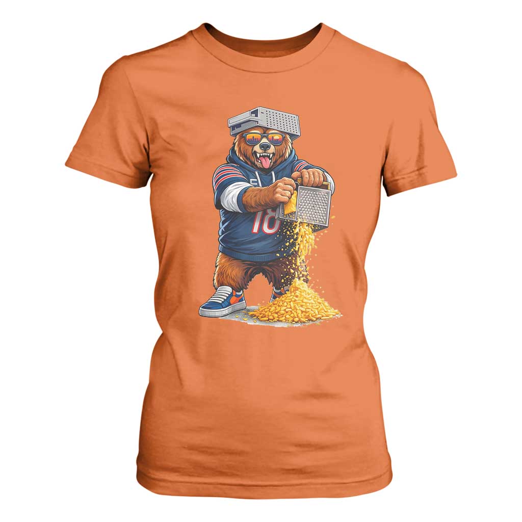 Savage Bear Grating Cheese Graphic T Shirt For Women Funny Rivalry Football Fans TS02 Orange Print Your Wear