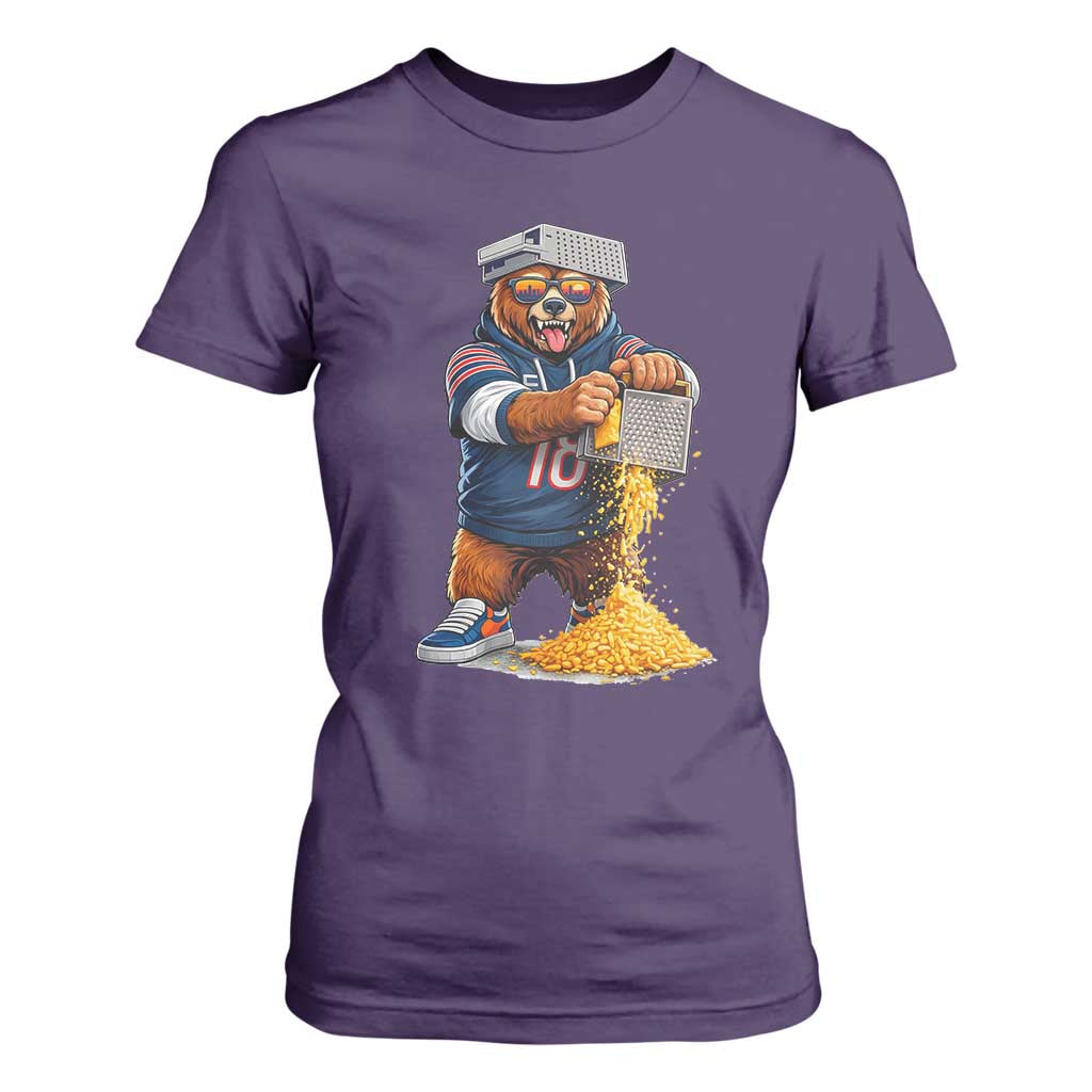 Savage Bear Grating Cheese Graphic T Shirt For Women Funny Rivalry Football Fans TS02 Purple Print Your Wear