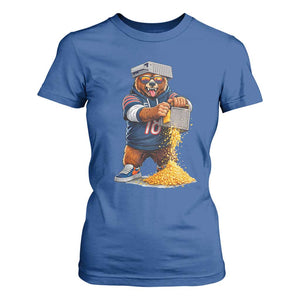 Savage Bear Grating Cheese Graphic T Shirt For Women Funny Rivalry Football Fans TS02 Royal Blue Print Your Wear