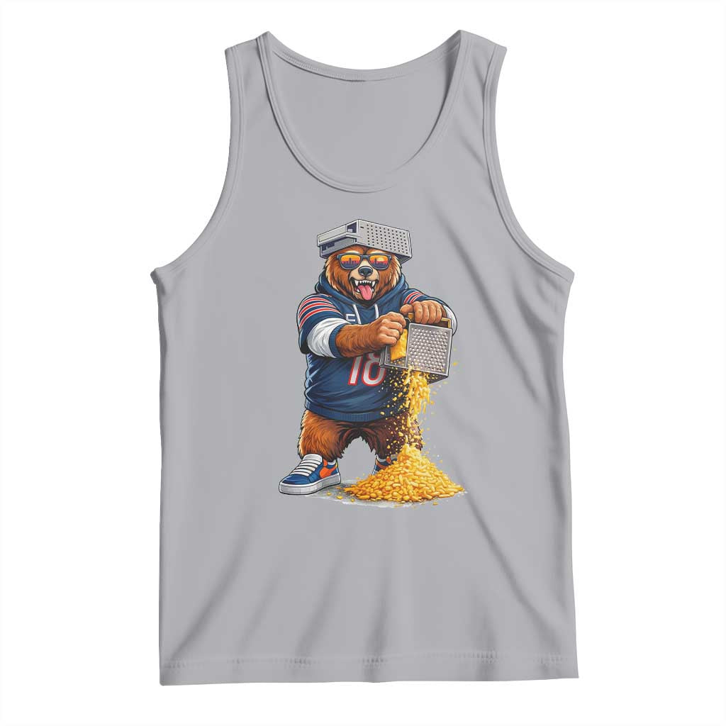 Savage Bear Grating Cheese Graphic Tank Top Funny Rivalry Football Fans TS02 Athletic Heather Print Your Wear
