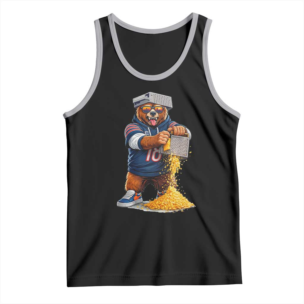 Savage Bear Grating Cheese Graphic Tank Top Funny Rivalry Football Fans TS02 Black Athletic Heather Print Your Wear