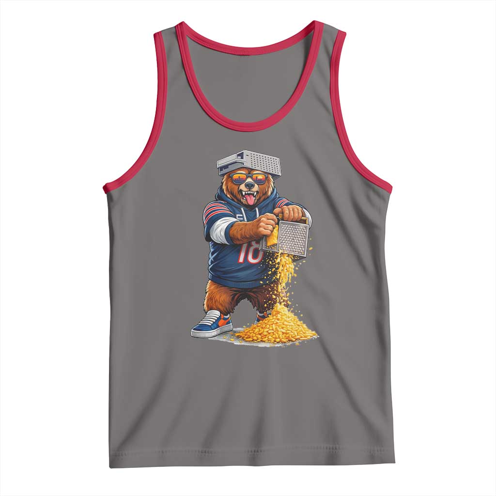 Savage Bear Grating Cheese Graphic Tank Top Funny Rivalry Football Fans TS02 Deep Heather Red Print Your Wear