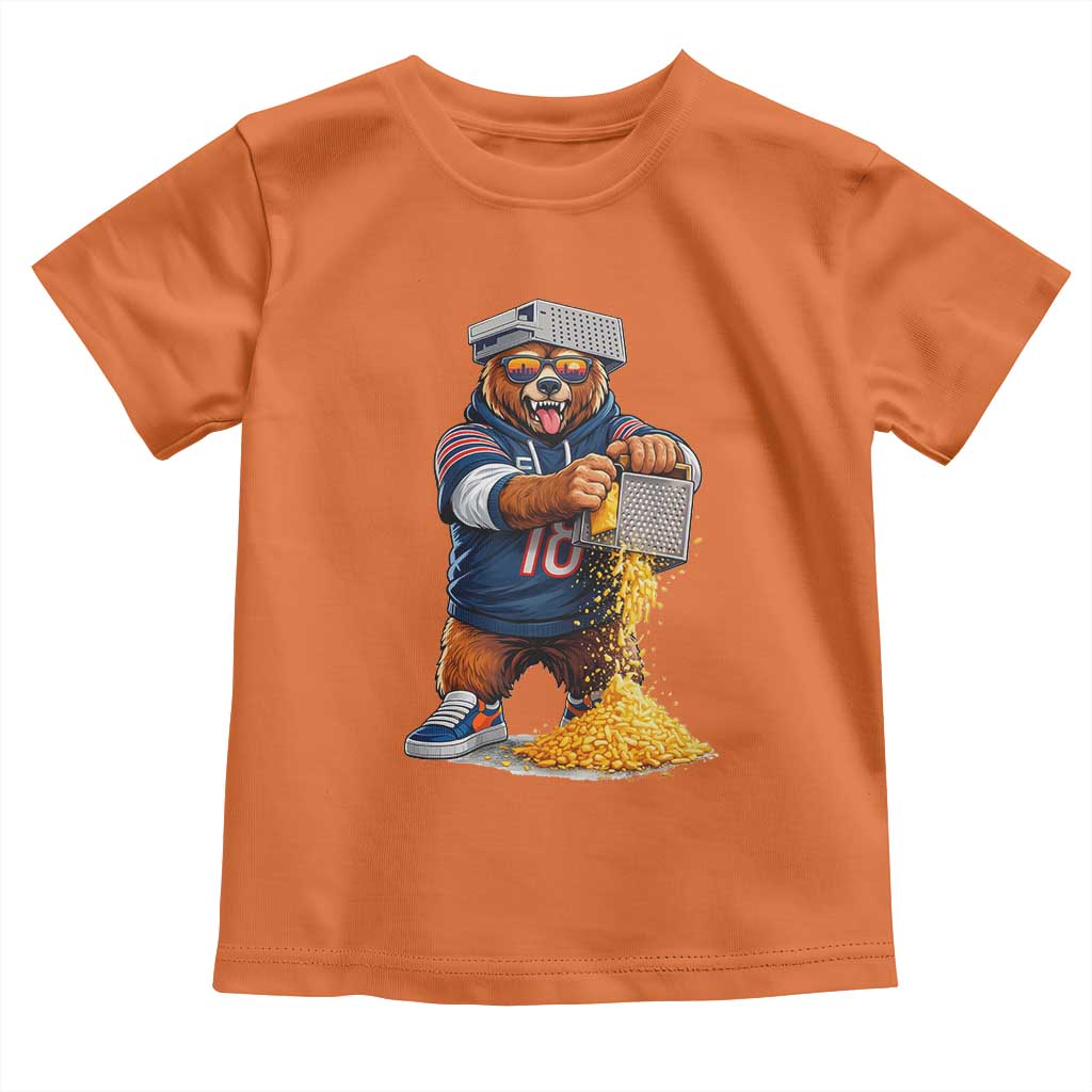 Savage Bear Grating Cheese Graphic Toddler T Shirt Funny Rivalry Football Fans TS02 Orange Print Your Wear