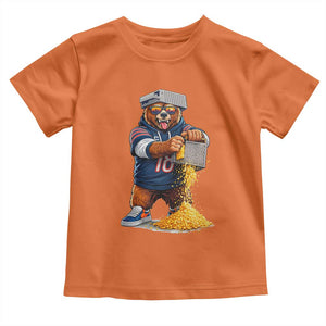 Savage Bear Grating Cheese Graphic Toddler T Shirt Funny Rivalry Football Fans TS02 Orange Print Your Wear