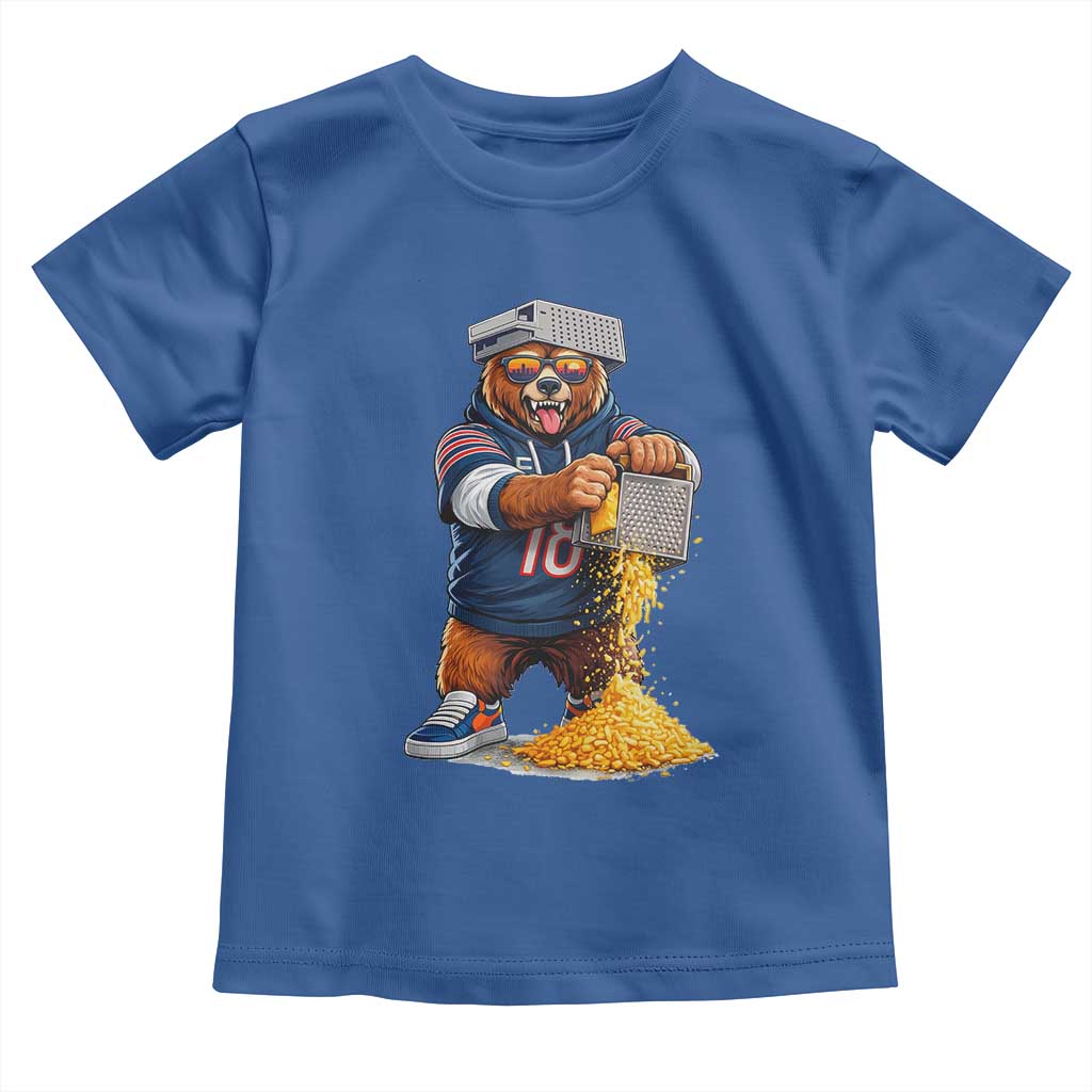 Savage Bear Grating Cheese Graphic Toddler T Shirt Funny Rivalry Football Fans TS02 Royal Blue Print Your Wear