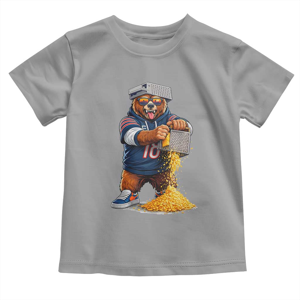 Savage Bear Grating Cheese Graphic Toddler T Shirt Funny Rivalry Football Fans TS02 Sport Gray Print Your Wear