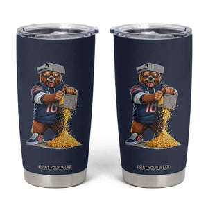 Savage Bear Grating Cheese Graphic Tumbler Cup Funny Rivalry Football Fans TS02 Navy Print Your Wear