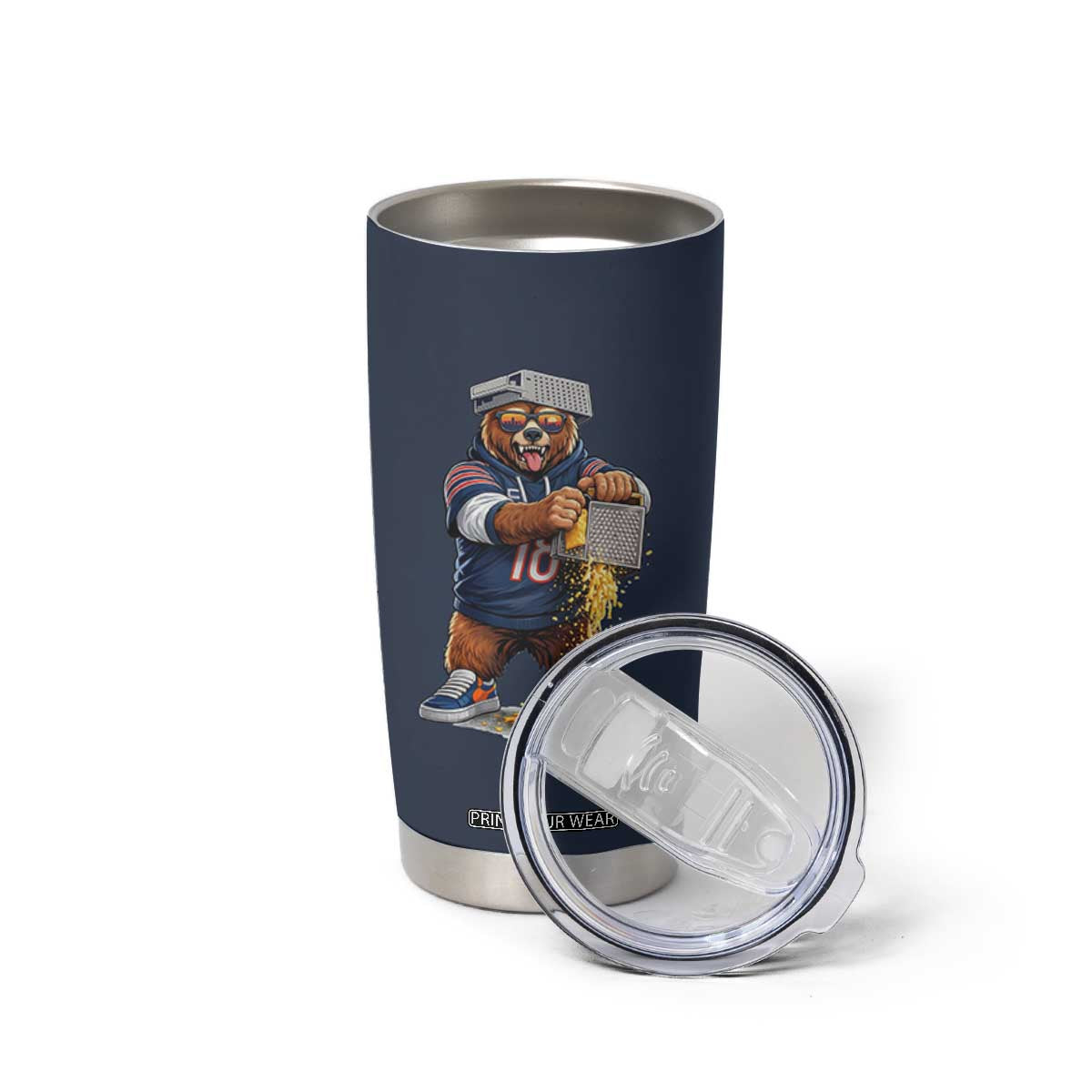Savage Bear Grating Cheese Graphic Tumbler Cup Funny Rivalry Football Fans TS02 Print Your Wear