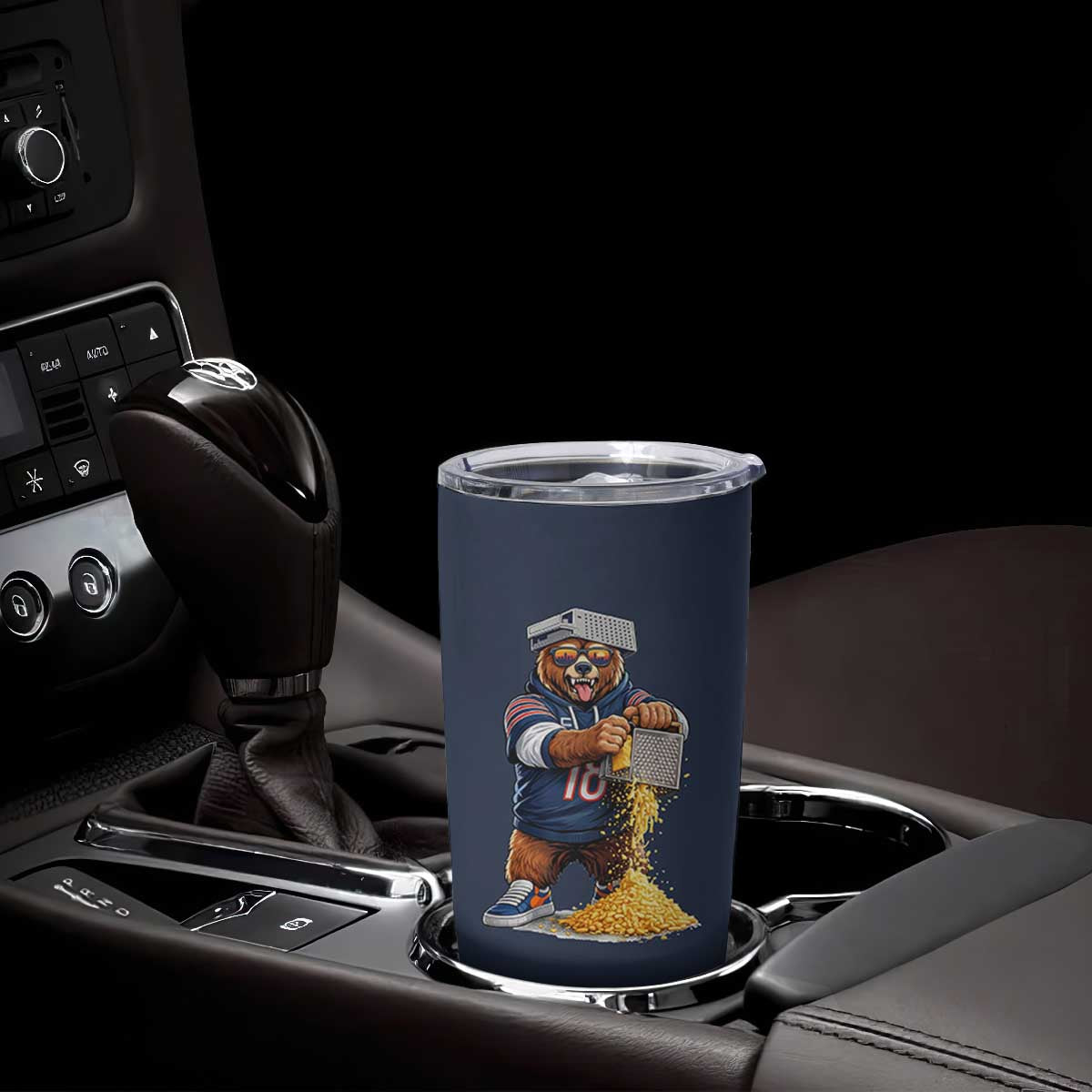 Savage Bear Grating Cheese Graphic Tumbler Cup Funny Rivalry Football Fans TS02 Print Your Wear