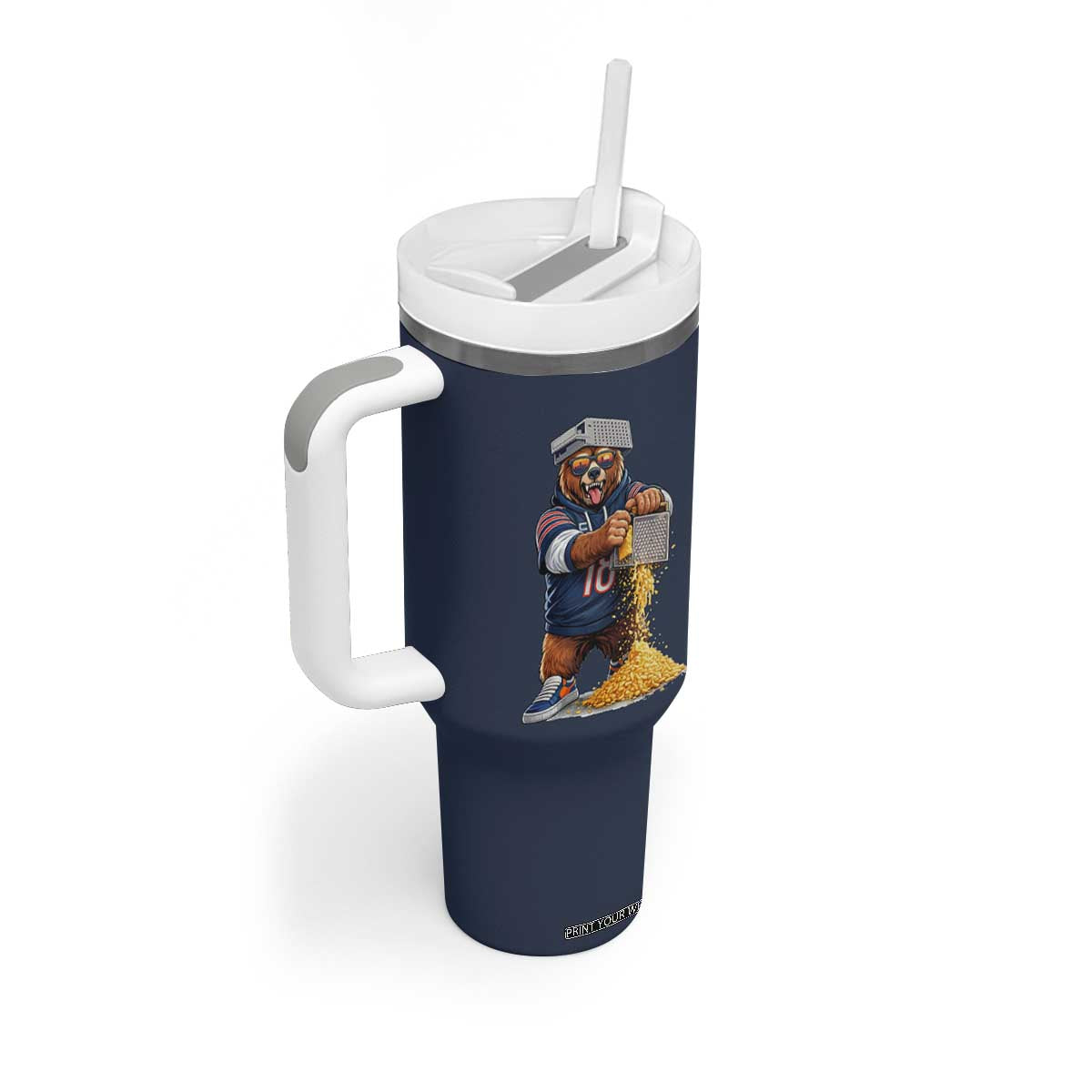 Savage Bear Grating Cheese Graphic Tumbler With Handle Funny Rivalry Football Fans TS02 Print Your Wear