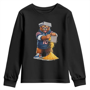 Savage Bear Grating Cheese Graphic Youth Sweatshirt Funny Rivalry Football Fans TS02 Black Print Your Wear
