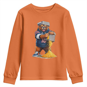 Savage Bear Grating Cheese Graphic Youth Sweatshirt Funny Rivalry Football Fans TS02 Orange Print Your Wear