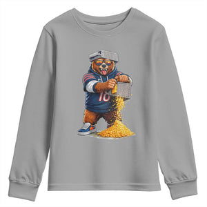 Savage Bear Grating Cheese Graphic Youth Sweatshirt Funny Rivalry Football Fans TS02 Sport Gray Print Your Wear