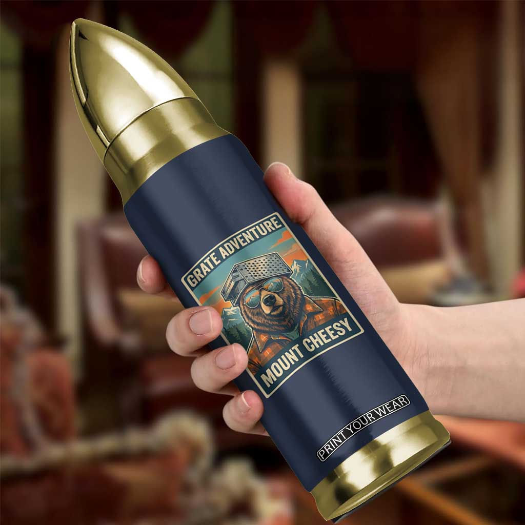Grate Adventure at Mount Cheesy Vintage Hiking Bear Bullet Tumbler Cheese Grate Pun Parody for Foorball Fans TS02 Print Your Wear