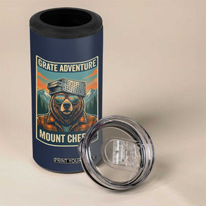 Grate Adventure at Mount Cheesy Vintage Hiking Bear 4 in 1 Can Cooler Tumbler Cheese Grate Pun Parody for Foorball Fans TS02 Print Your Wear