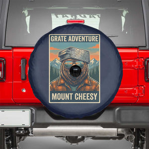 Grate Adventure at Mount Cheesy Vintage Hiking Bear Spare Tire Cover Cheese Grate Pun Parody for Foorball Fans TS02 Navy Print Your Wear