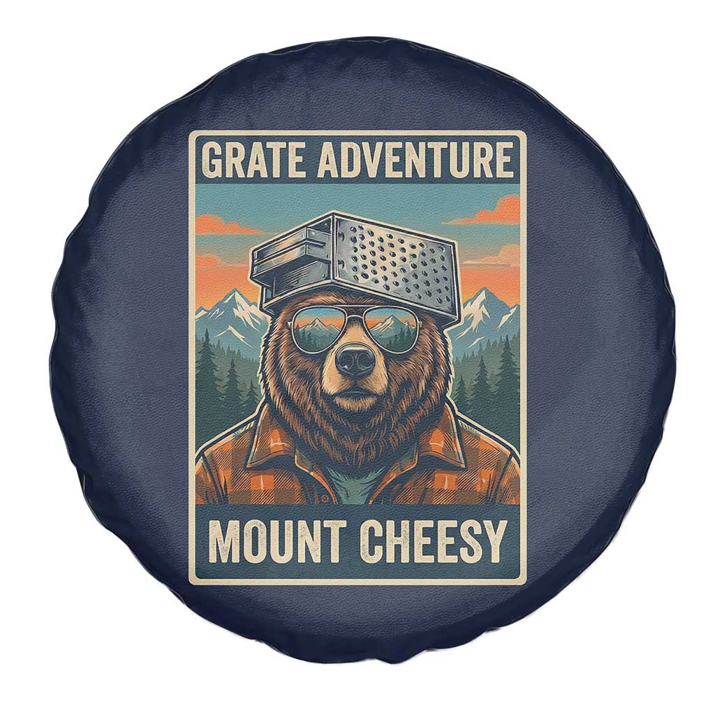 Grate Adventure at Mount Cheesy Vintage Hiking Bear Spare Tire Cover Cheese Grate Pun Parody for Foorball Fans TS02 Print Your Wear