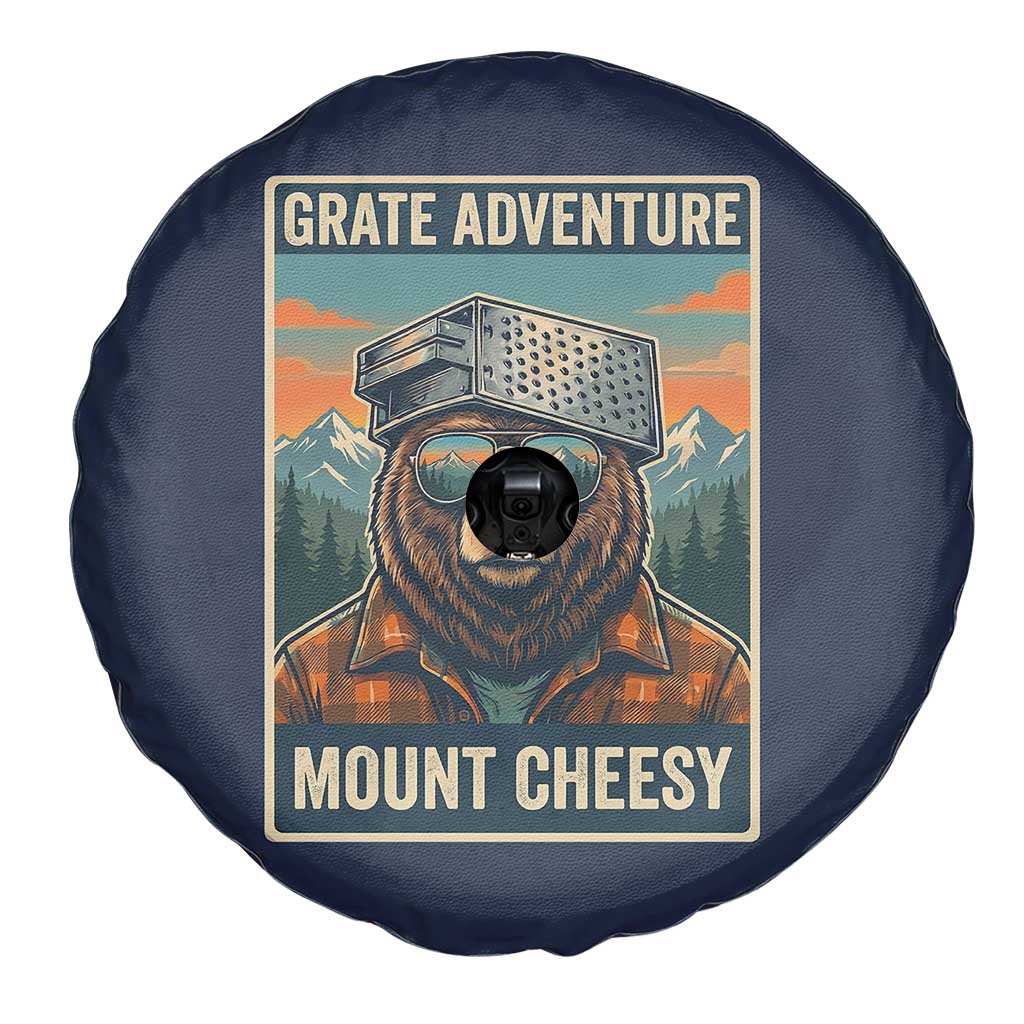 Grate Adventure at Mount Cheesy Vintage Hiking Bear Spare Tire Cover Cheese Grate Pun Parody for Foorball Fans TS02 Print Your Wear