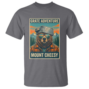Grate Adventure at Mount Cheesy Vintage Hiking Bear T Shirt Cheese Grate Pun Parody for Foorball Fans TS02 Charcoal Print Your Wear