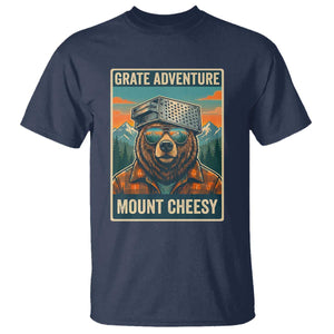 Grate Adventure at Mount Cheesy Vintage Hiking Bear T Shirt Cheese Grate Pun Parody for Foorball Fans TS02 Navy Print Your Wear