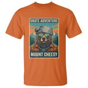 Grate Adventure at Mount Cheesy Vintage Hiking Bear T Shirt Cheese Grate Pun Parody for Foorball Fans TS02 Orange Print Your Wear