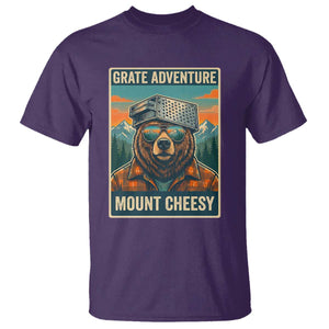 Grate Adventure at Mount Cheesy Vintage Hiking Bear T Shirt Cheese Grate Pun Parody for Foorball Fans TS02 Purple Print Your Wear