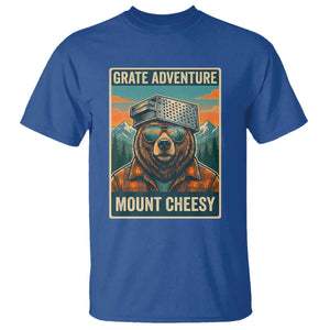 Grate Adventure at Mount Cheesy Vintage Hiking Bear T Shirt Cheese Grate Pun Parody for Foorball Fans TS02 Royal Blue Print Your Wear