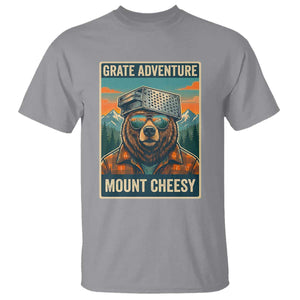 Grate Adventure at Mount Cheesy Vintage Hiking Bear T Shirt Cheese Grate Pun Parody for Foorball Fans TS02 Sport Gray Print Your Wear